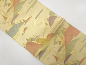 アンティーク　遠山に舟・橋模様織り出し袋帯（材料）